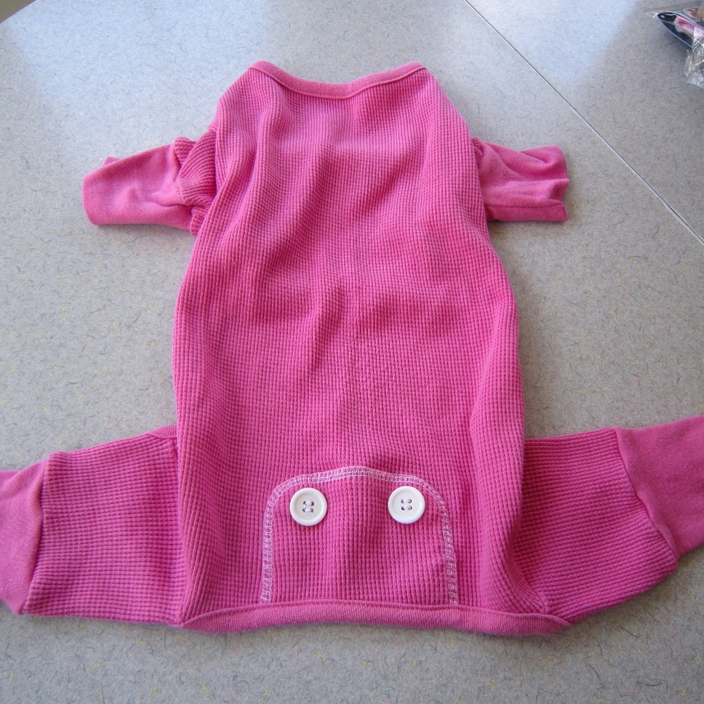 Fashion Print Dog Pajamas Pink Thermal LongJohns